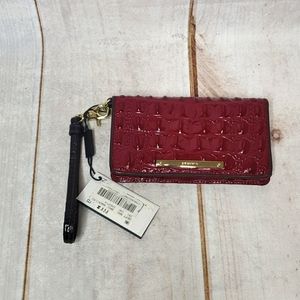 NWT Brahmin Red Genuine Leather Wristlet Clutch Dust Cover Included
